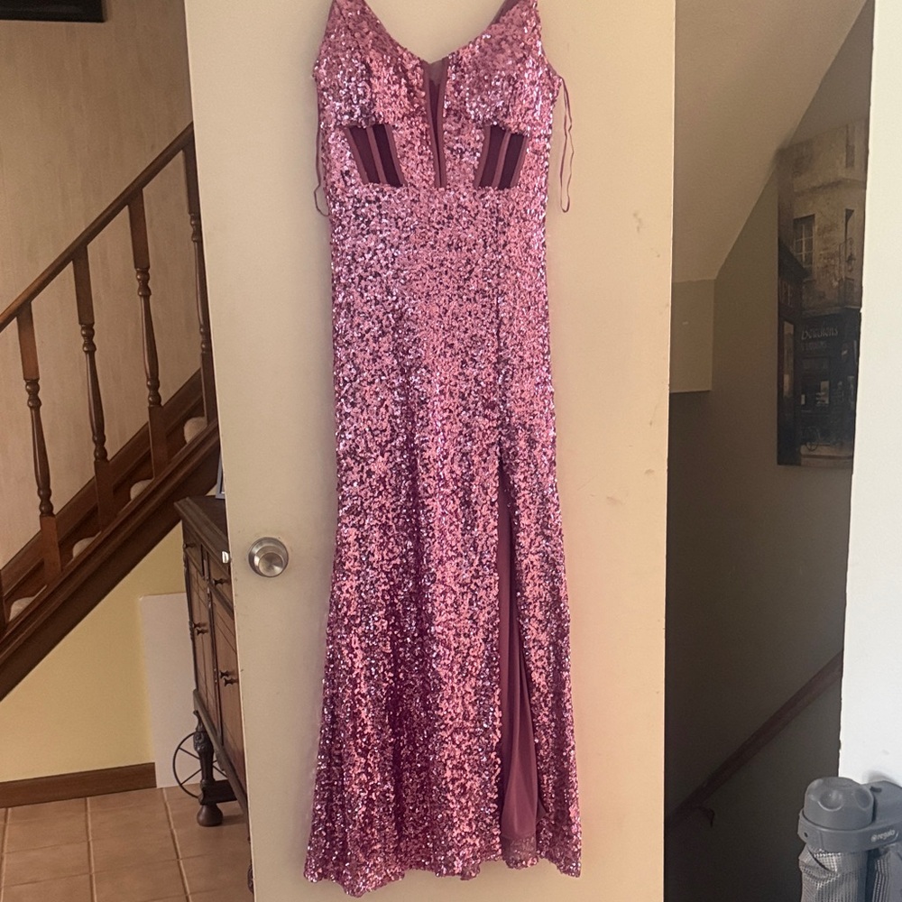 Pink Sequin Gown